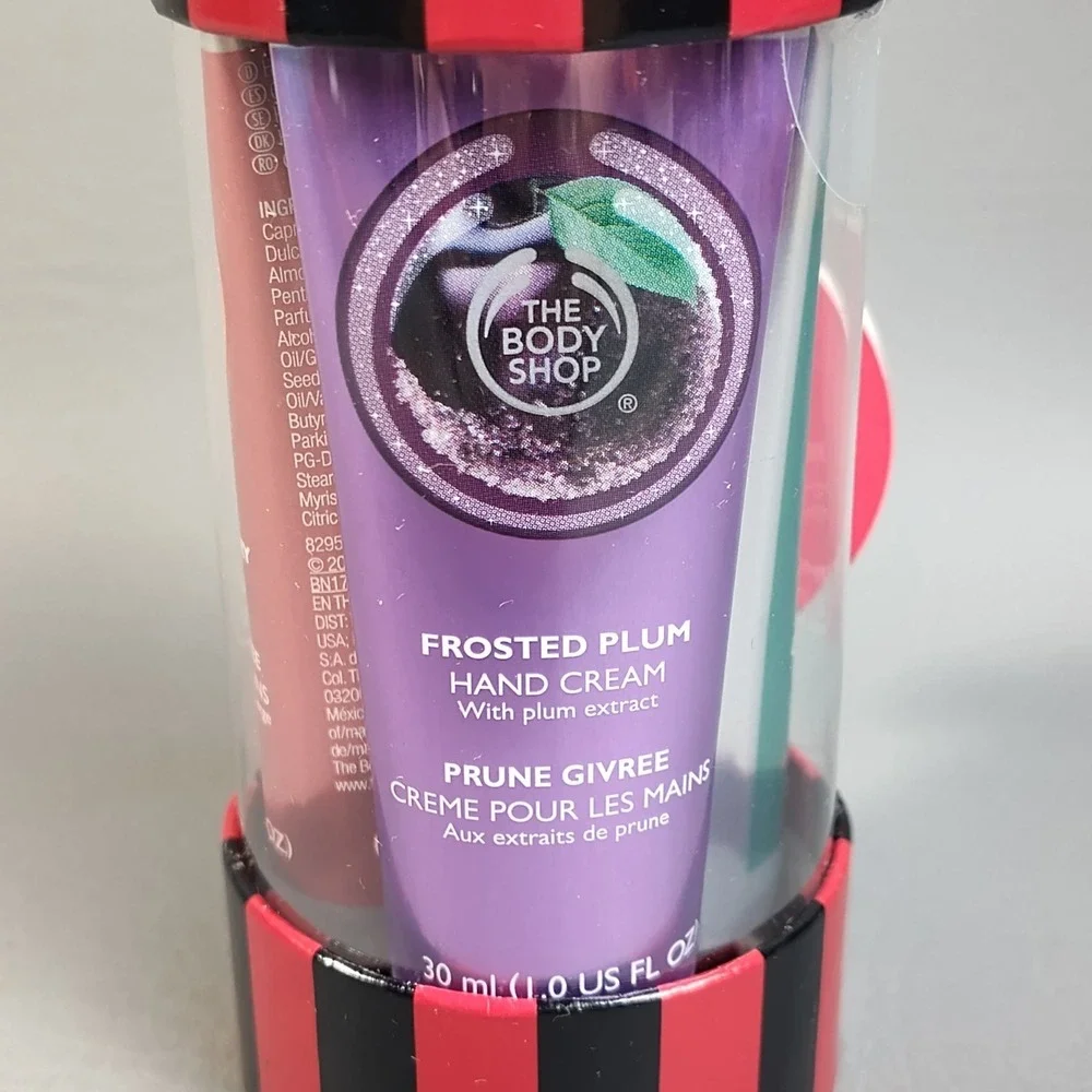 The Body Shop Seasonal Hand Cream Trio Gift Set Cranberry‎ Plum Apple 1 oz RARE